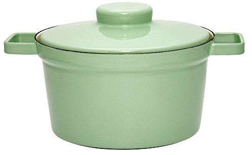 Riess, 2106-202, Topf mit Deckel Ø 24cm, AP GREEN, Emaille, Vol. (rec.): 3,5 Liter, Made in Österreich, LBH: 33,0x24,6x17,5cm, 2,895kg, Induktionskocher kompatibel, Gasherd geeignet, Ofenfest