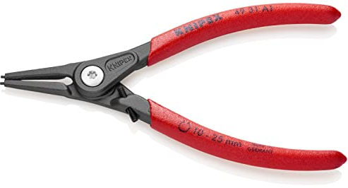 Knipex Precision Circlip Pliers for external circlips on shafts with overstretching limiter grey atramentized, with non-slip plastic coating 140 mm 49 31 A1