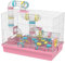 Großer Hamsterkäfig zum Selbermachen, 50,8 x 30,5 x 38,1 cm, mit Comaplete-Tunnelrohr-Modul, Spielzeug für Rennmäuse, Zwergmäuse (Rosa)