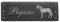 Schild Schiefer Pferd Hannoveraner Pferdebox Stalltafel Name 22 x 8 cm