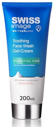 SWISSIMAGE Essential Care - Soothing Face Wash Cream - Natural and Effective Ingredients - Parabens, SLE/SLES, and Phthalates-free - 200ml