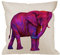HGOD DESIGNS Elefanten-Kissenbezug, dekorativer Kissenbezug mit bunten Elefanten, Baumwollleinen, für drinnen und draußen, quadratisch, für Zuhause, Sofa, Couch, 45,7 x 45,7 cm, Violett