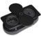 Prise de Courant Intégrée carrée (1 x Port USB / 1 x Prise Schuko) noir incl. Fiche avec Push to open Couvercle Pivotant