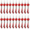 longsheng 20 Stück rote Kristall-Kronleuchter Eiszapfen Prismen Lampe Kandelaber Ersatzteile mit achteckigen Perlen, DIY Kristall Vorhang Anhänger 38 mm