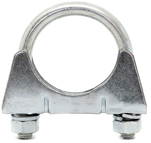 65mm Heavy Duty Exhaust Clamps U Clamps for Exhaust U Bolts for TV Aerial Pipe (Pack of 2)