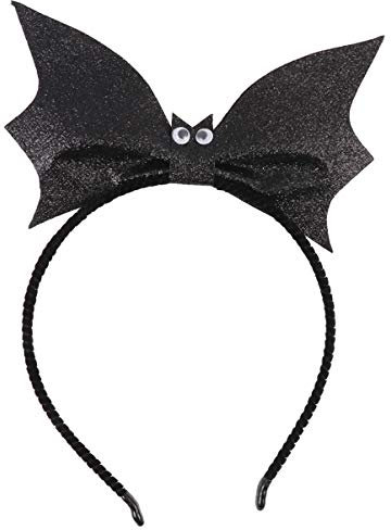 Haarreif mit Fledermaus- , glitzernd, große Schleife, für Festivals, Party, Haar-Zubehör für Halloween, Weihnachten