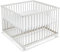 FabiMax Baby Laufgitter 100x100 Weiß lackiert, Stufenlos höhenverstellbar, mit Schlupfsprossen, Laufstall aus massivem Buchenholz (Matratze Air)