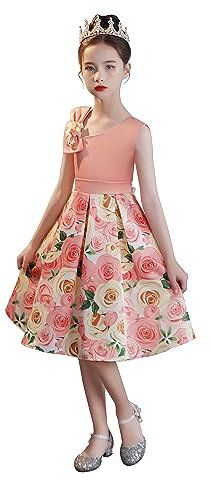 Cichic Vestito da cerimonia nuziale del fiore di 2-10 anni del vestito da partito delle ragazze vestito elegante, Rosa pesca., 9-10 Anni