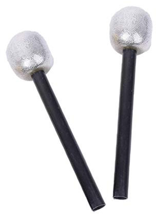 Artibetter 6Pcs Fake Microphone Decorative Glitter Pretend Toy Plastic Mics for Party Favors Decoration (Silver)
