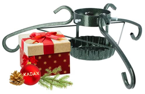 KADAX Support de sapin de Noël en acier avec réservoir d'eau - Différentes tailles - Vert - Largeur : 71 cm