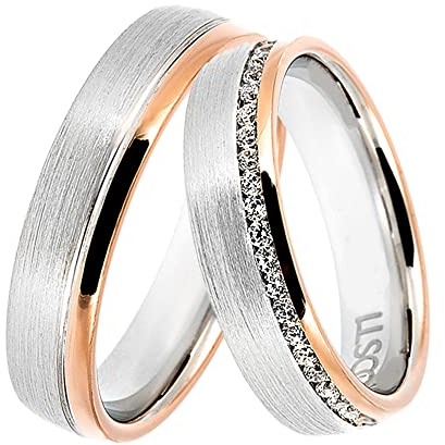 DOOSTI Partnerring/Trauring Bicolor 925/- Silber (Damenring, 56 (17.8))