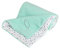 Kaarsgaren Kinderwagendecke für Winter, Größe 70 x 100 cm, Farbe: Mint/Blätter, doppelseitig Kuscheldecke, Babydecke, Erstlingsdecke, Krippe Decke (Mint/Blätter)
