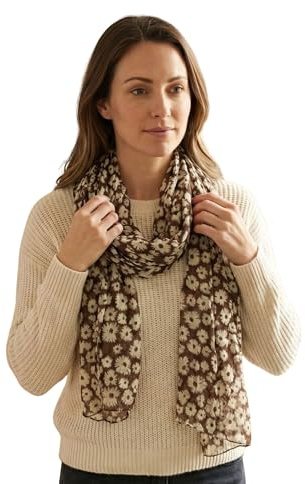 Sunsa Damen Sommer Schal. Frühling leicht und dünn Baumwolle Tuch. Geblümt Halstuch als Geschenkideen für Frauen.