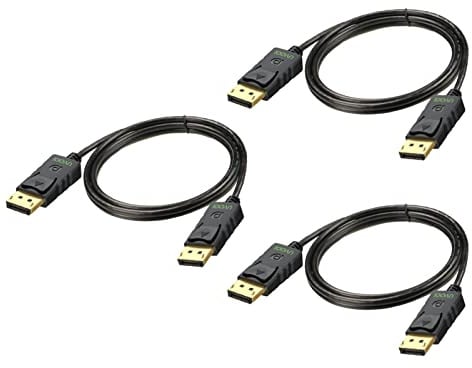 4K DisplayPort Cable 6FT 3-Pack,2K@144/165Hz，High Speed,HDR,3D for Gaming