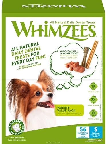 KENNELPAK Pet Things Whimzees Variety Value Box, klein, 56 Stück