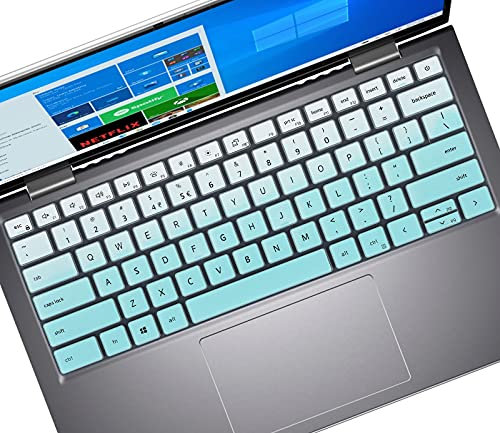 Keyboard Cover Skin for Dell Inspiron 14 5410 5415 5418 7415 14 inch Laptop,Dell Latitude 3320 3420 14 Cover, 13.3 Dell Inspiron 13 5310 Keyboard Protective Cover Skin-Gradual Mint