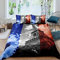Eiffelturm Bettwäsche-Set 135x200 Jungen Teens Mann Frankreich Paris Thema Bettbezug Retro Stadt Gebäude Tröster Abdeckung Rot Blau Geometrische Streifen Tagesdecke Schlafzimmer Dekor