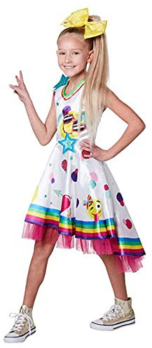 Jojo Siwa Kostüm für Halloween, Emoji, Neon-Stil, Emoji, Größe S