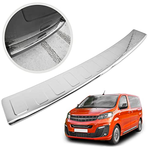 CHROMEMASTER | Ladekantenschutz Stoßstangenschutz | Kompatibel mit Opel Zafira Life 2019- S Compact, M Long; Edelstahl Poliert/Chrom; Unsere Lackschutzleiste Sichert den Heckstoßfänger vor Kratzern