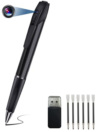Spy Hidden Pen Camera 1080P HD Mini Hidden Pen Camera Portable Pocket Spy Camera Picture Taking and Video Loop Recording, Mini Nanny Cam for Home, Office, Class