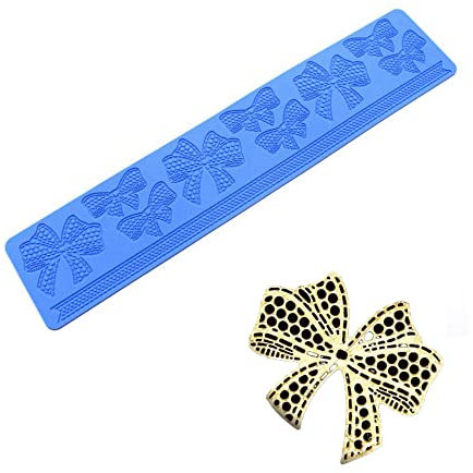 Tappetino in Silicone per Goffratura con Fiocco, per Pasta di Zucchero, Fondente, Pasticceria, Decorazione di Torte e Stampo