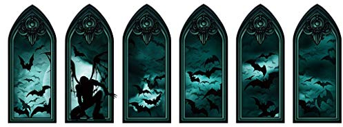 Gruselige Halloween Wandtattoo Halloween Leuchtender Schädel Skelett Dekorationen 3D Fledermäuse Wandaufkleber, für Halloween Fasching Karneval Streudeko Tisch Deko