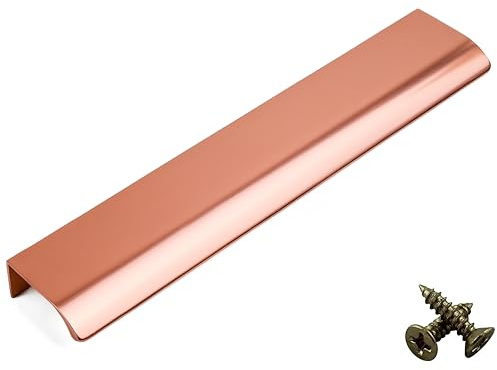 M4TEC - Tirador de tracción invisible perfil puerta mueble cajón Hardware armario de cocina dormitorio armario armario armario oculto oculto oro rosa. Serie VD3: Distancia entre ejes 448 mm