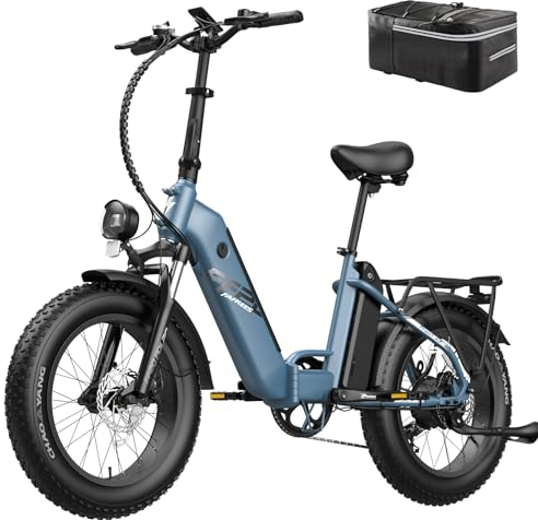 Fafrees FF20 Polar Fatbike E Bike Herren Fahrrad mit 48V 10,4Ah*2 Akkus, E-Bike Damen 20 Zoll, E Mountainbike 6km/h Gehhilfe, Elektrofahrräder Klappbar Fatbike Ebike MTB 65 N.m bis 160KM