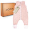 MOYO Baby Schlafsack mit Füßen I Rosé mit Blüten I Atmungsaktiver Babyschlafsack 1.0 TOG in 90cm I Schlafsack mit Beinen aus 100% Bio-Baumwolle I GOTS-Sommerschlafsack für Babys & Kleinkinder