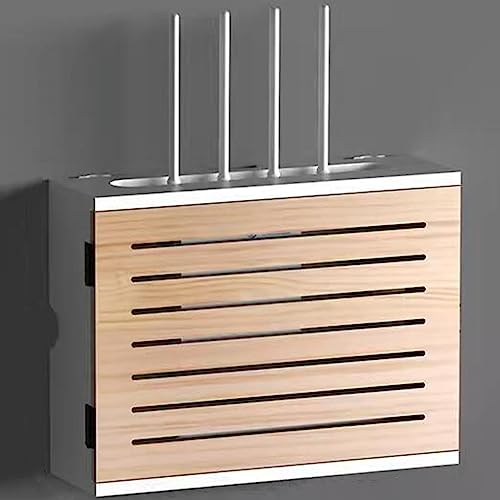 Router Regal, Wlan Box, Lagerregal für Wanddekoration, Router Verstecken Aufbewahrungsbox,Kabel Verstecken Box,Punch Free Organizer, Regal Wandhalterung Tv-Set-Top-Rack für, Dekor Büro-Organi(Color:B)