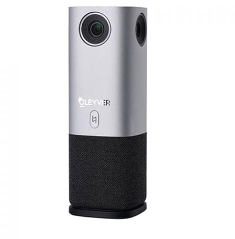 Cleyver ODHCAM 360°, Webcam à 360°, Visioconférence, 6 Modes de Présentation, Repérage de Voix, Cadrage Automatique, Capteur CMOS 5 Mpx Full HD, Microphones Omnidirectionnels, Speaker HD 3W, Plug&Play