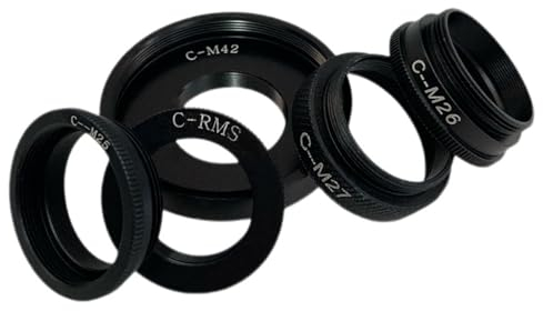 JALYKA Mikroskop-Objektiv-Adapterring, C-Mount, 25,4 mm, RMS-Gewinde M25, M26, M27, M42 (Color : C to M42)