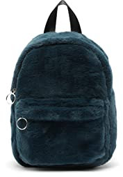 MISAKO Furry Rucksack mit Fell-Effekt Damen - Furry Blau 28 X 20 X 10 cm