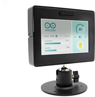 KKSB Gehäuse mit verstellbarem Ständer für Arduino GIGA WiFi und Arduino GIGA Display Shield - Nur Gehäuse und verstellbarer Ständer (GIGA WiFi und GIGA Display Shield sind NICHT enthalten)