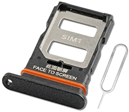 Eonpam Dual SIM Karte Rahmen für Xiaomi Redmi Note 12 Pro 5G Card Tray SIM Kartenhalter Slot Schlitten Halter + SIM Pin(Schwarz)