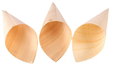 Didiseaon 50 Pièces articles de fête Cônes pour glaces cône pop-sockey cornets de crème glacée Coupes de glace vaisselle Funaki bateau de papier boîte à sushis Gâteau Shuixinxuan
