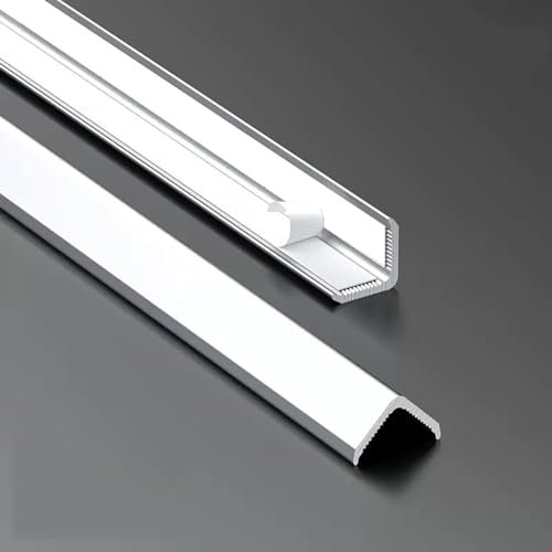 Raouoae 2 Stück Eckschutzprofil Wand Ecke Kantenschutzstreifen Schmaler Metall-Eckschutz Zum Schutz Der Wände, 89° Selbstklebend Eckschutzleiste Für Holzwände/Fliesen (Color : White, Size : 100cm/39