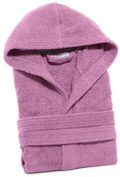 Caleffi cyclamen frottee-bademantel fr damen mit kapuze - m/l