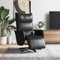 Hommdiy Massagesessel mit Fußteil Schwarz Kunstleder Indoor Comfort Massagesessel