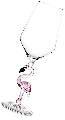 MOLUCKFU Pink Glass Flamingo Cup Creative Cocktail Glass Elegant Shape Cocktail for Serving Bar Use As Decorative for