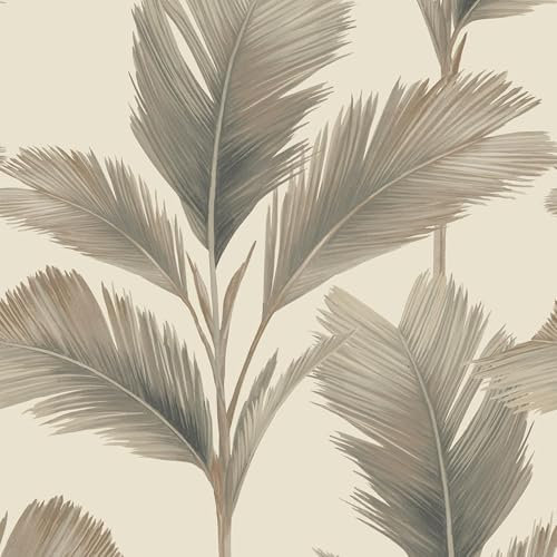 Papier peint feuille de palmier tropicale Belgravia Kailani avec finition mate crème/beige 59121