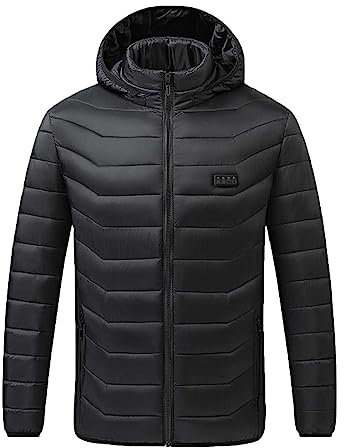 JIANGML 2024 Veste Chauffante Femme Homme Veste Chauffant USB Chaud Manteau Hiver Doudoune Veste Capuche avec 4 Niveaux de Chauffage 21 Zones de Chauffé pour Ski Pêche Randonnée (Sans Batterie)