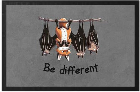 Hey!Print Be Different Fuchs zwischen Fledermäusen Fußmatte - Inspirierendes Geschenk