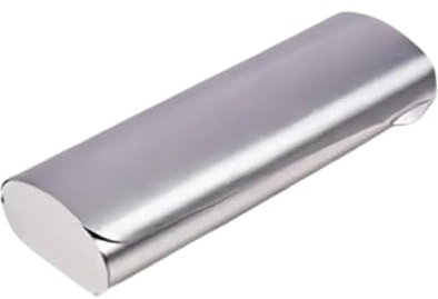 Boolavard Schlankes Brillenetui aus Aluminium | Leichtes Brillenetui | Brillenschutzetui | Außenschale aus Aluminium | Schnappverschluss für Damen und Herren (Silber)