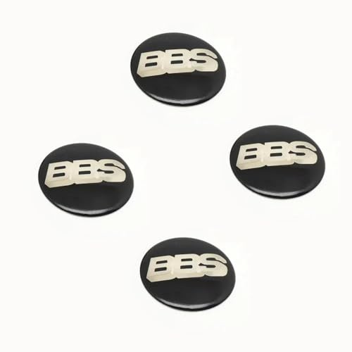 COOKENG 4 Stück Auto Nabendeckel Aufkleber, Radnabenabdeckung-Logo für BBS 60MM, Nabenkappen Abzeichen Sticker, Felgen Aufkleber,normal-C