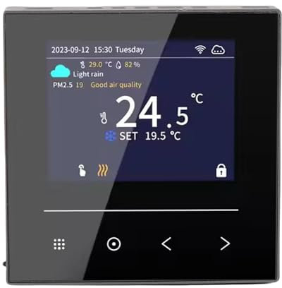 Asixxsix Thermostat Intelligent WiFi avec écran de Couleur LCD Application Mobile Contrôle Vocal pour Le Refroidissement du Chauffage de L'hôtel Home Hotel