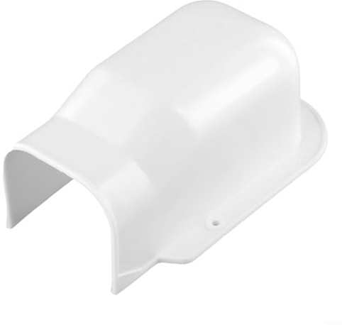 Honseadek AC Line Cover Kit PVC Pipe Protector for Air Conditioner Split Central HVAC Cable Management Wall Entry Cap Elbow Coupling Trunking White(Wall Entry Cap)