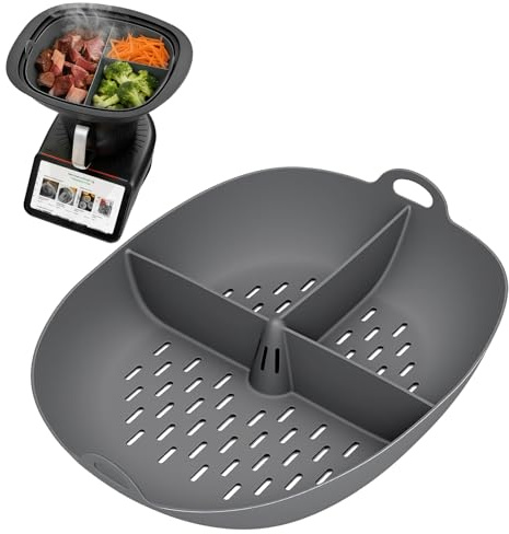Kkluno 1 Separador de Silicona para la Vaporera para Thermomix TM7, Separador de la Vaporera para Verduras Pescado y Carne (Gris)