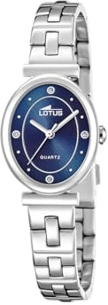 Lotus Damenuhr Analog aus Edelstahl 316l | Quarzwerk, Widerstandsfähiges Mineralglas, Wasserdicht 5 ATM 19016/2 -2GETHER, Blaues Zifferblatt