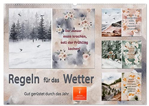 Regeln für das Wetter (Wandkalender 2026 DIN A2 quer), CALVENDO Monatskalender: Über Generationen weitergegeben, sind die Wetter- und Bauernregeln ... noch beliebt wie eh und je. (CALVENDO Kunst)
